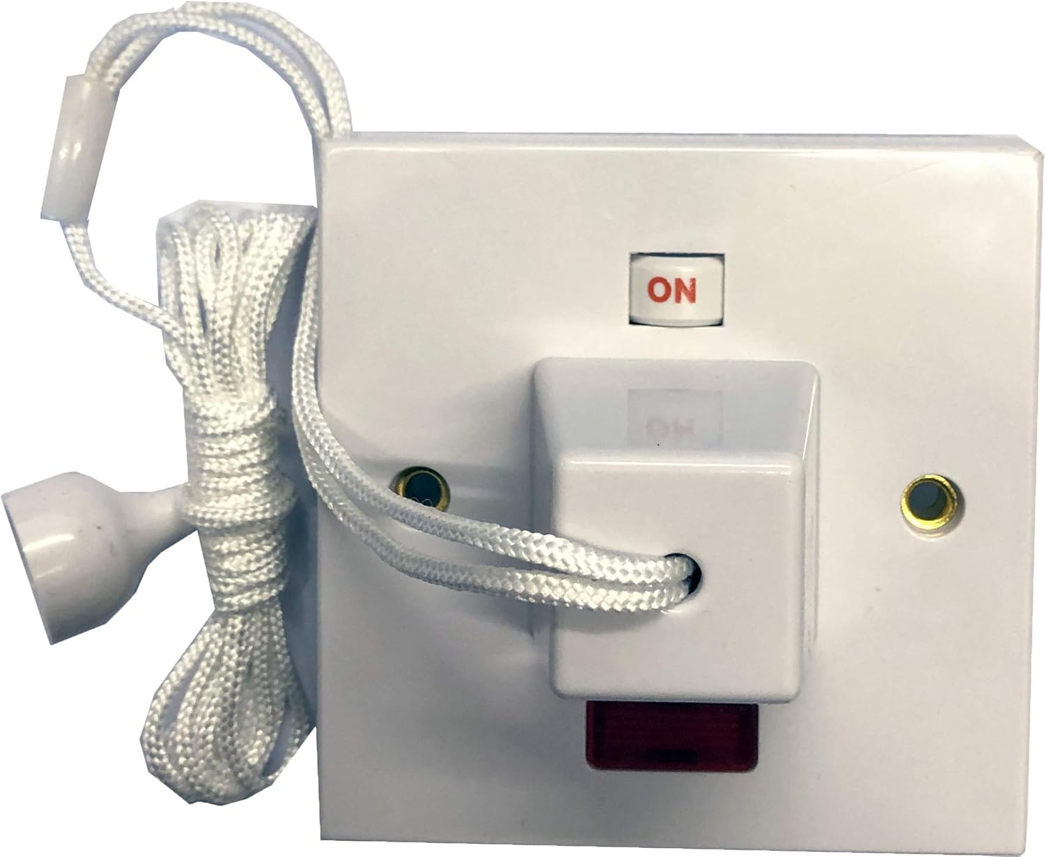 Shower Pull Switch 45Amp with Neon White Plastic