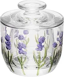 LYOR - Manteigueira Francesa Lavanda Hand Painting 9,40cm 9,8cm Cristal