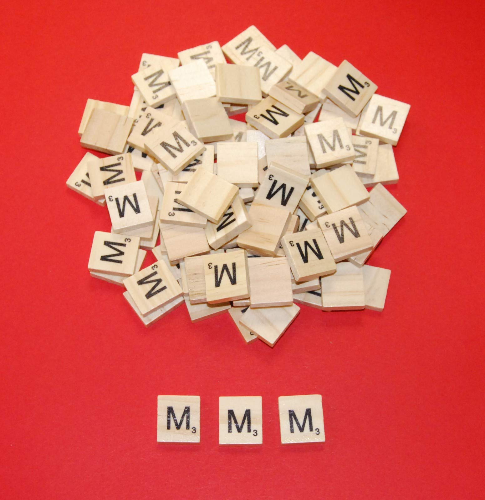 celloexpress Scrabble Tiles Same Letters, 18.1mm x 20mm x 5.2mm Wooden Tiles For Crafting and Scrapbooking, M Scrabble Tiles