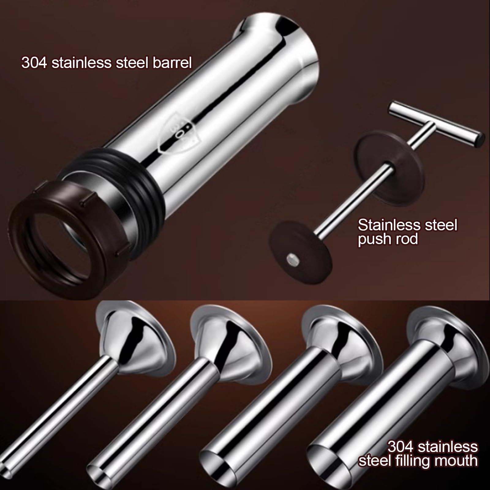 304 Acero Comestible Salchicha Máquina Linker, Salchicha Tubos Relleno con Boquilla Pulida Y Lisa, Tubos Ampliada, Enema Rápido, Fácil De Limpiar, Adecuado for Uso Doméstico