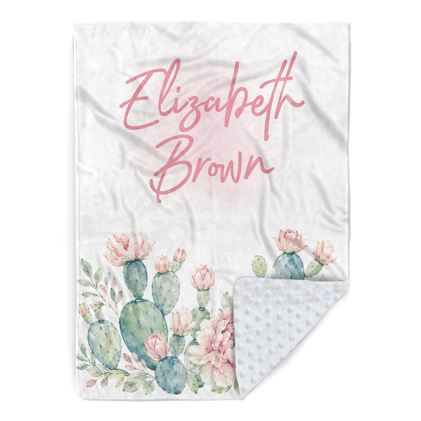 Mybbao Personalized Baby Blanket for Girls, Custom Nursery Blanket with Name, 30 x 40 Inch Soft Minky Blanket for Baby Toddlers, Newborn Print 16