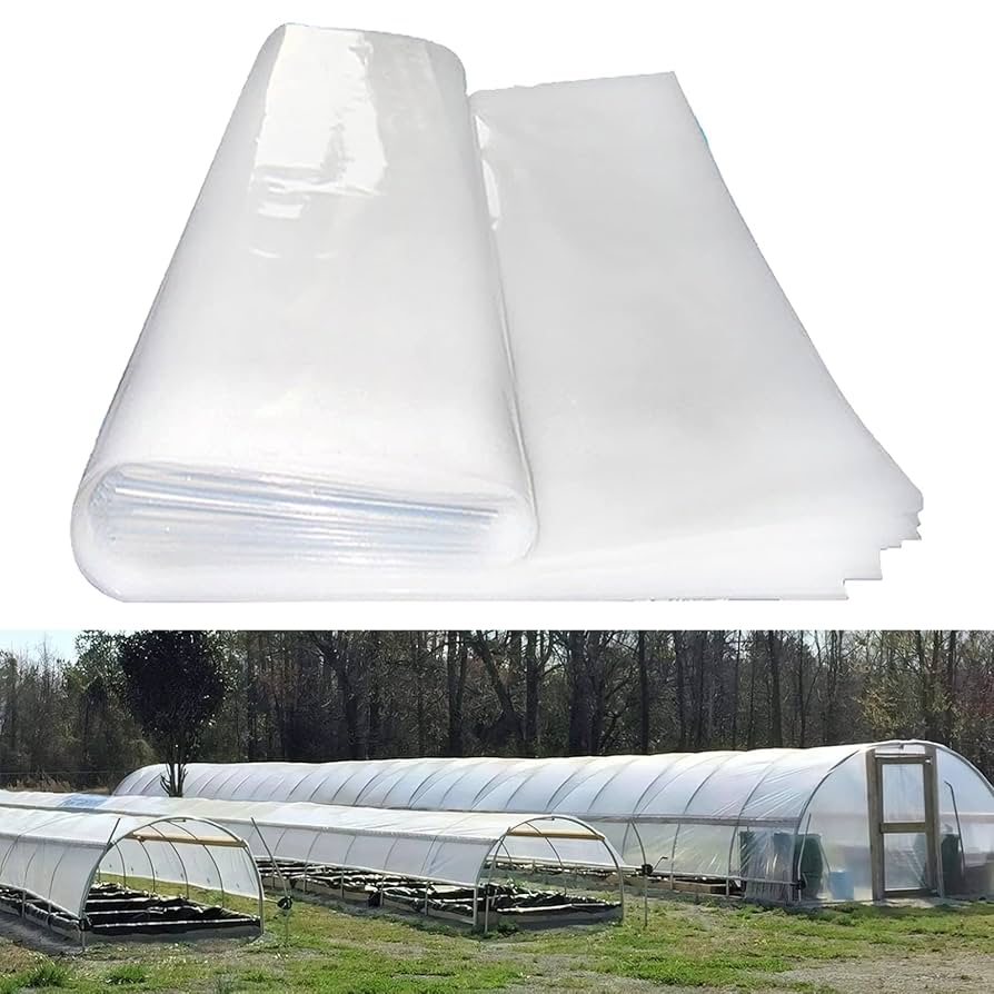 VEVOR Greenhouse Film 12 X 25 Ft, Greenhouse Polyethylene Film 6 Mil Thickness, Greenhouse Clear Plastic Film UV Resistant, Polyethylene Film Keep Warming, Greenhouse Plastic Superior Toughness