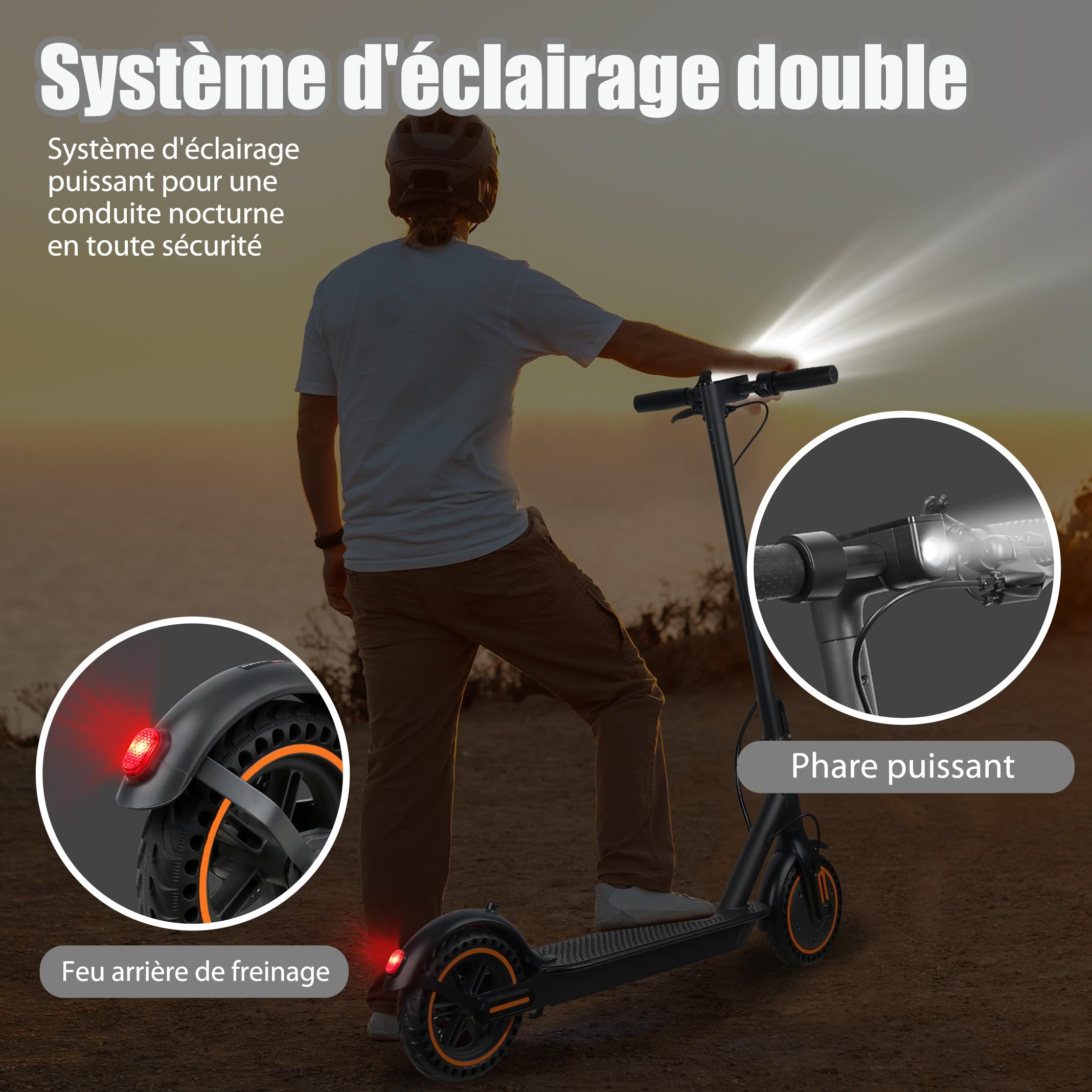 Trottinette Electrique Adulte Pliable, autonomie de 30 km,Vitesse maximale de 25 km/h,Double système de freinage Batterie 36V 7.8Ah-Loisirs et divertissements,