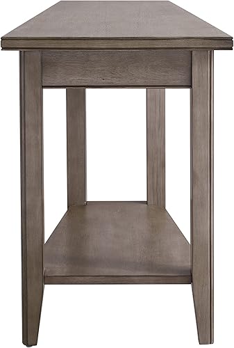 Miniatura 51 de Leick Home 10074-DS - Mesa auxiliar reclinable con plataforma con estante, color arena del desierto Arenas del desierto,Negro -,Gris,Roble de