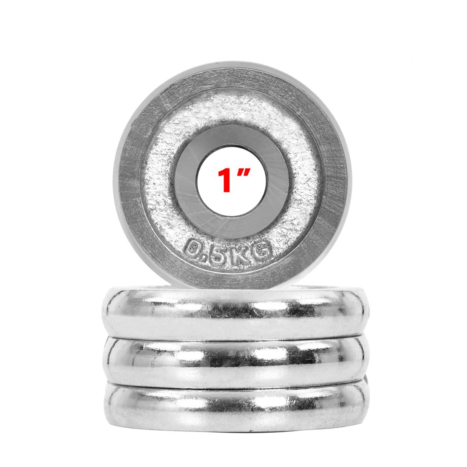 Dolphy 0.5 kg x 4 Standard Weight Plates for Home Gym 1 Inch Chrome