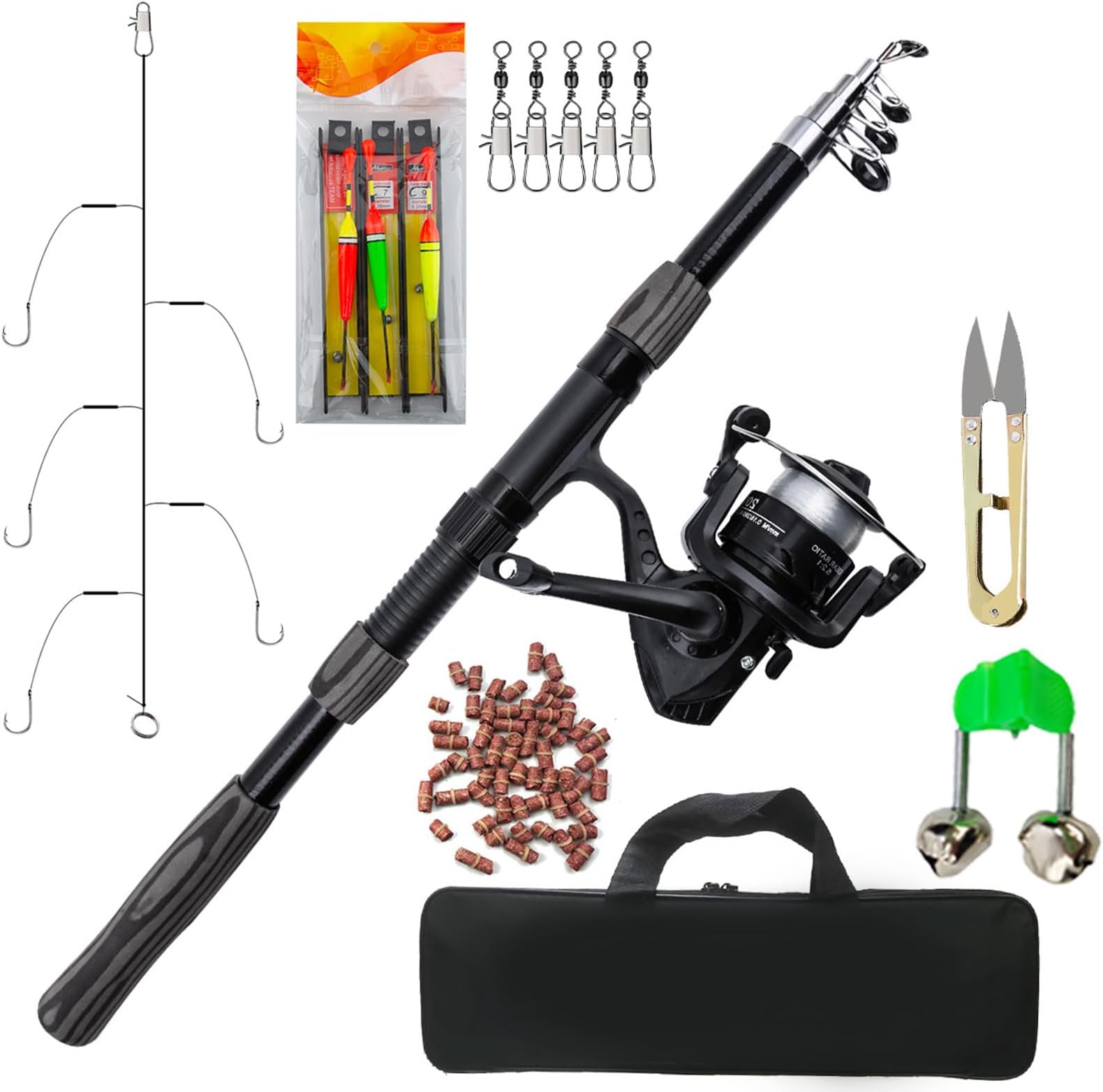 Telescopic Fishing Rod | Fishing Retractable Pole,Extendable Angling Rod | for Freshwater Offshore Surf Inshore Trolling Travel Casting Camping Hiking