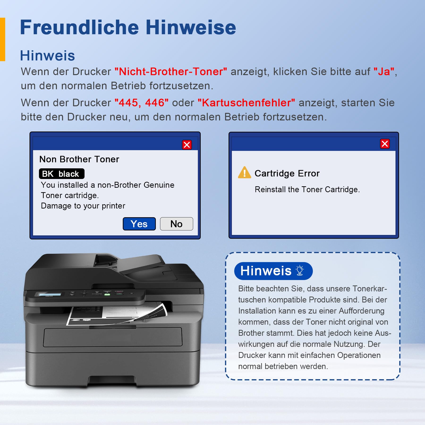 Timink TN-2510 Toner de Alta Capacidad Compatible para Brother TN2510