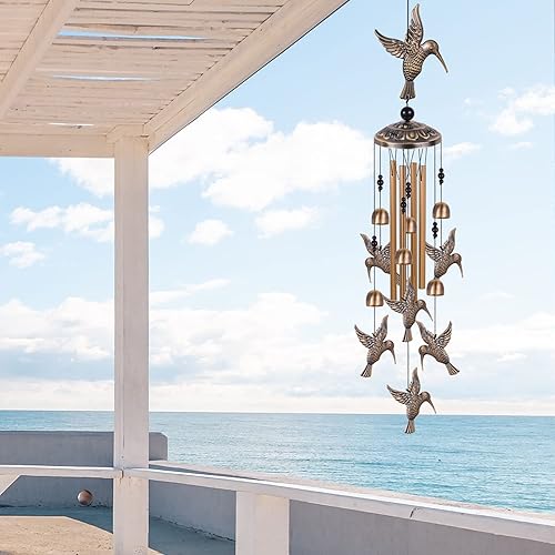 Miniatura 2 de Solawindchime Carillón de viento para exteriores de colibrí, carillones de viento de colibrí de bronce, carillón de viento de regalo, regalos de