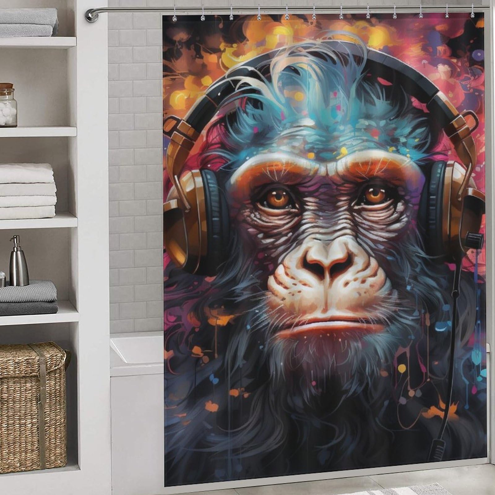 Rideau de baignoire imperméable gorille pour éviter les éclaboussures d'eau