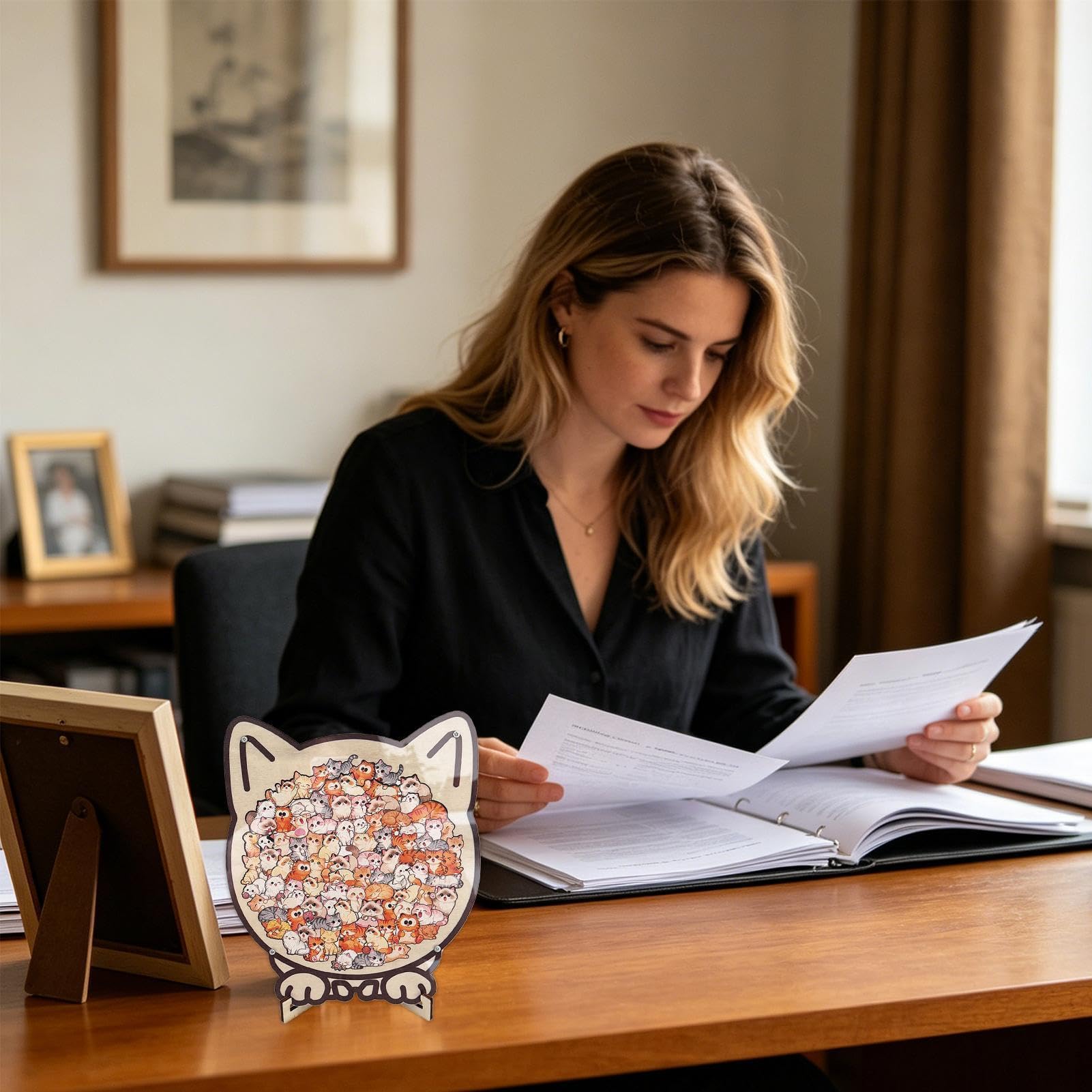 Puzzle d'animaux en bois - Décoration de bureau animal mignon, puzzle en bois encadré - Pour adultes et comme puzzle décoratif d'animaux en bois pour la maison, l'intérieur, le salon, le