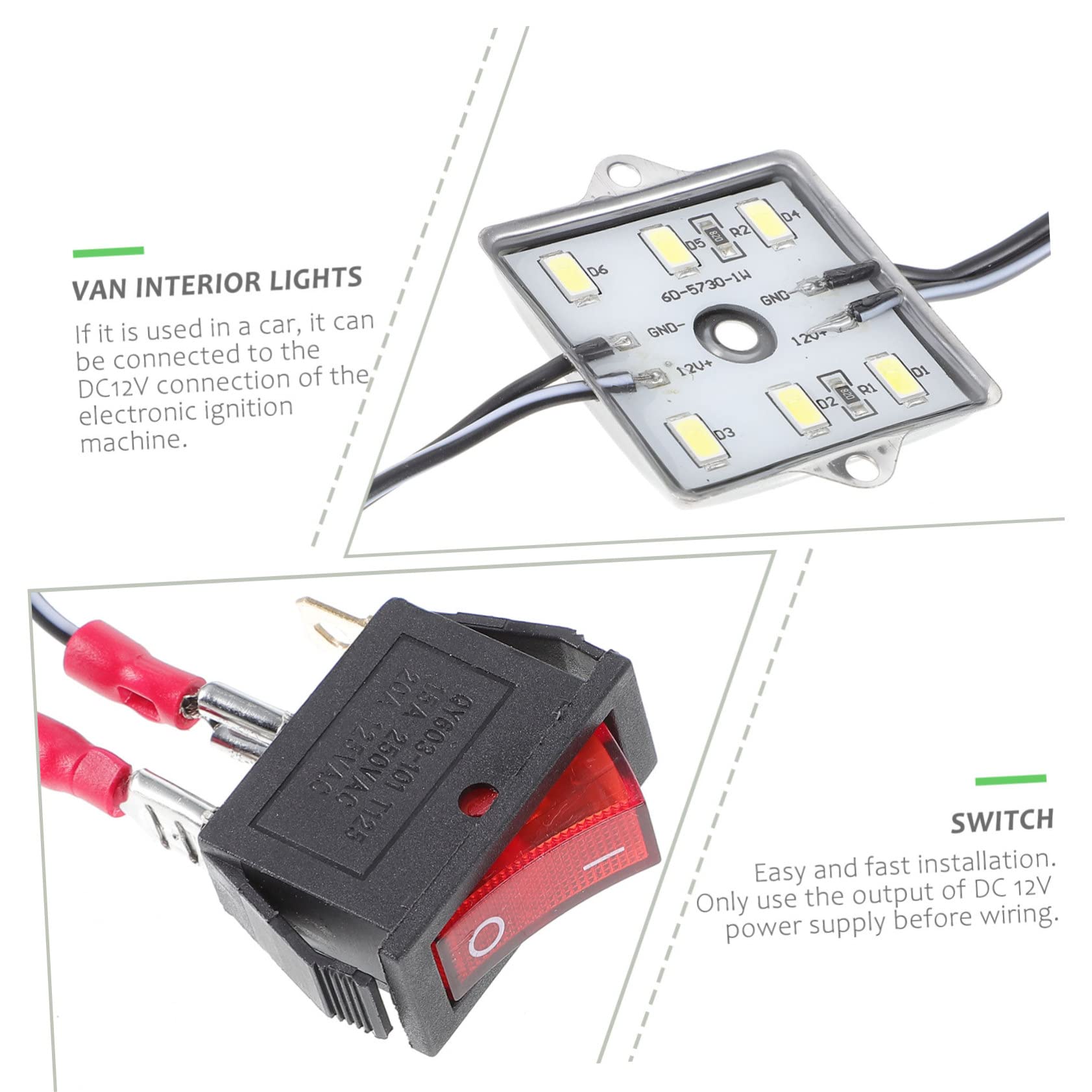 Gatuida Luz Interior LED de 12 V 48 Leds 5730, Luz Fría, para Remolque