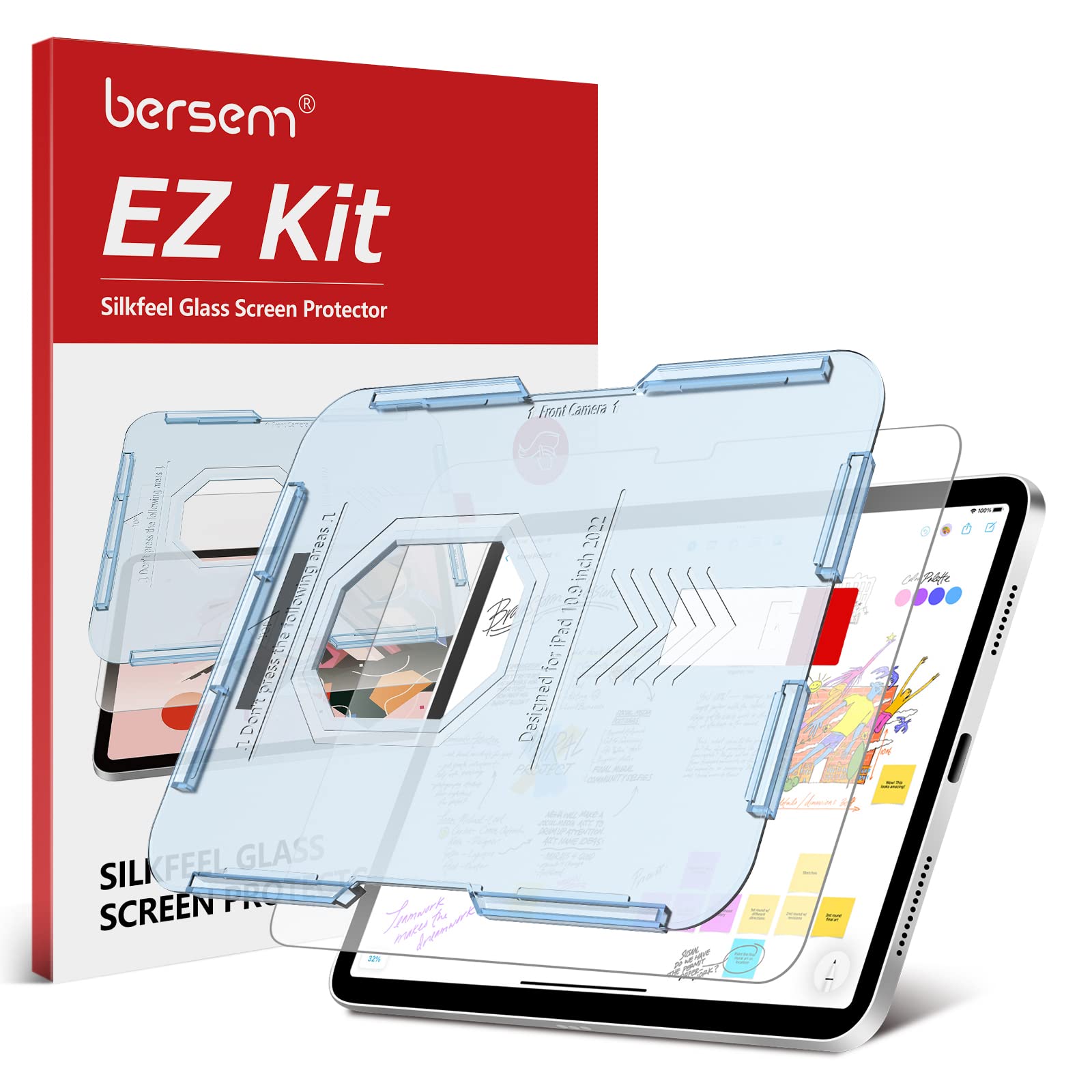 BERSEM Silkfeel Glass Screen Protector for iPad 10th Generation 10.9 inch (2022) Tempered Glass with Alignment Tool, Anti Glare, Anti Fall, Case Friendly, Bubbles Free Protector for Drawing, Writing (B0BKSKDCGY) Amazon Price History, Amazon Price Tracker