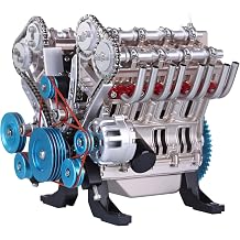 Collector's V8 Engine Model, 13 Scale Metal Mechanical Kit with Working Motor, 500+ PCS Desktop Display for Adult Hobbyists & Automotive Enthusiasts