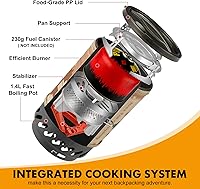 Vista 2 de Gen Camping Stove Cooking System Quemador portátil para acampar Estufa de senderismo rápida y segura