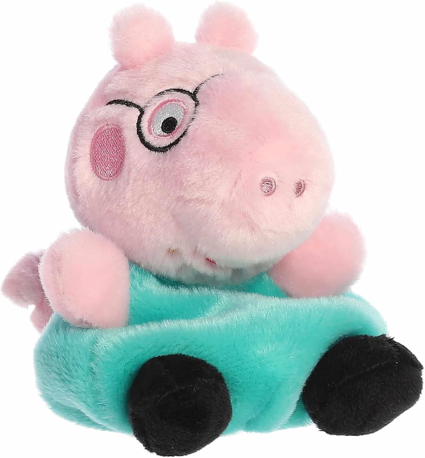 Aurora® Playful Peppa Pig™ Daddy Pig Palm Pals™ Stuffed Animal - Officially Licensed Toys for All Fans - Perfect for Birthdays, Adults and Kids All Ages - Pink 4 Inches