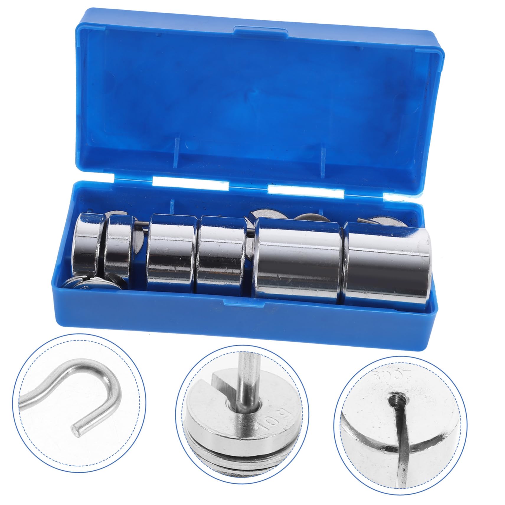 TOPBATHY Set di Pesi per Esperimenti di Fisica Strumenti di Laboratorio Scanalati in Acciaio Gancio e Custodia e Dimostrazioni di Forza e Bilanciamento