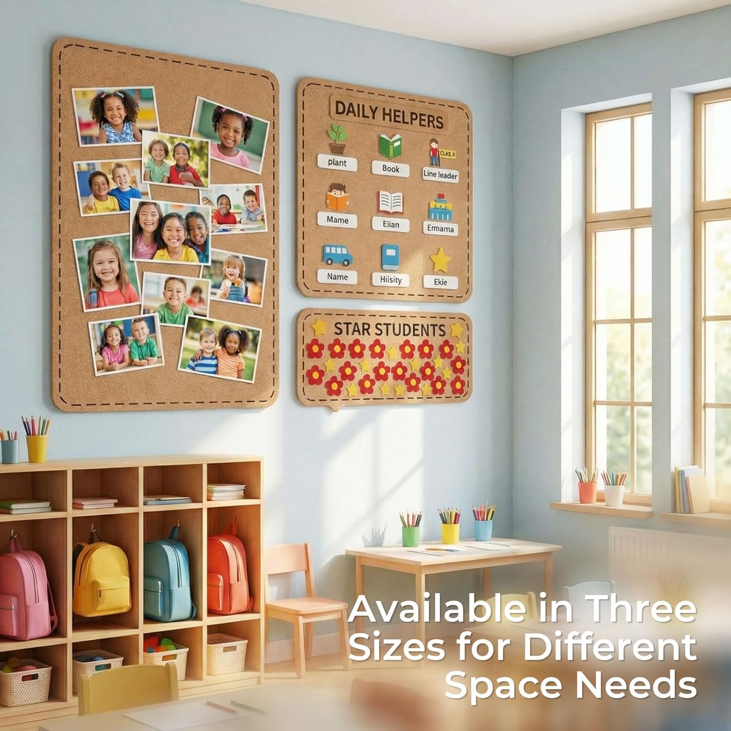 3 Pack Large Felt Bulletin Boards for Wall 24" x 16" Frameless Picture Vision Board for Office 16"/7"x 16" Alternative Cork Board with 60 Push Pins for Home, Classroom Pin Boards(Brown)