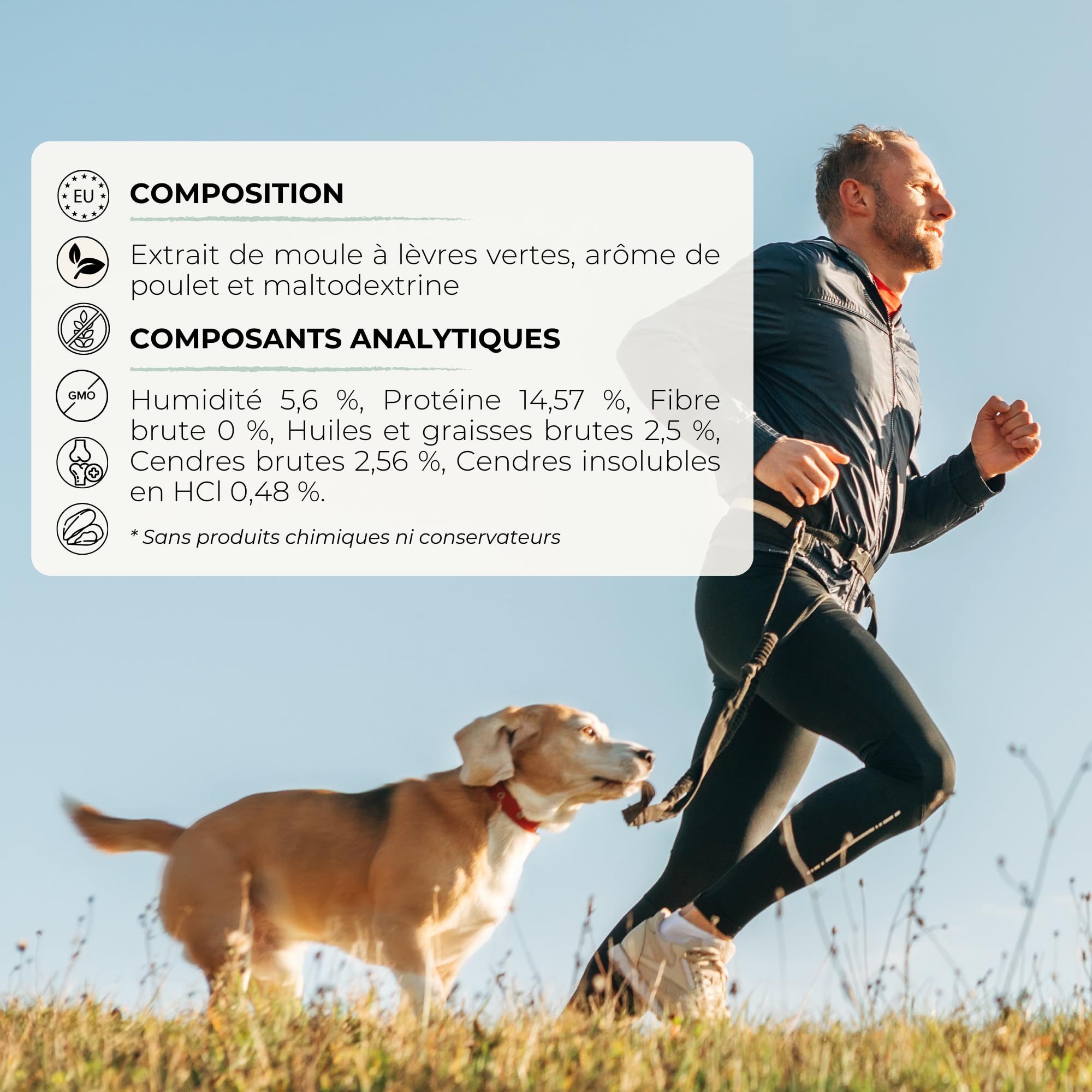 Poudre Moule Verte Chien et Chat pour Prévenir Arthrose Chien, Renforcer Articulations et Les Os avec Glucosamine et Omega 3, Complements Alimentaires Chiens pour Améliorer la Mobilité
