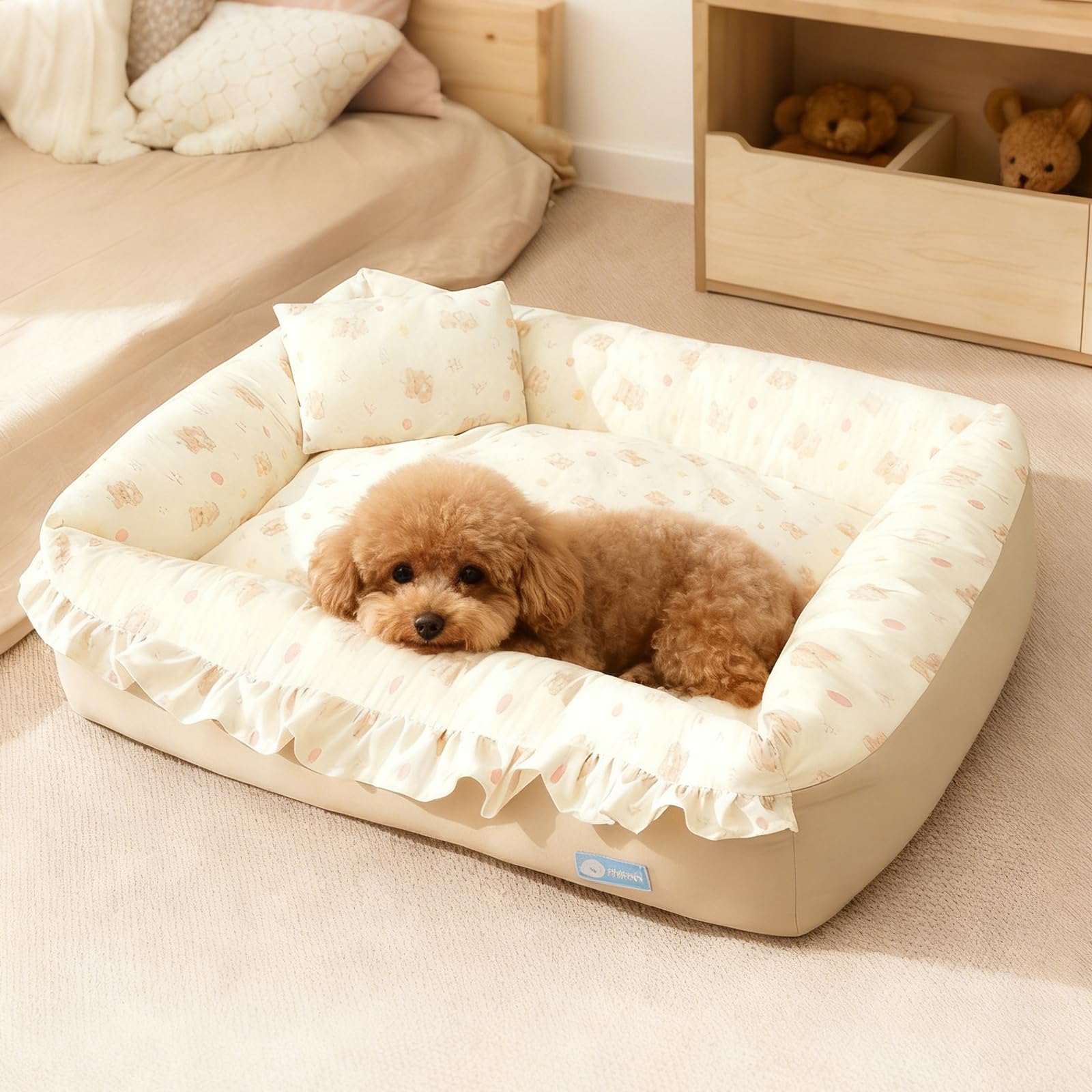 Panier pour chien moyen lit lavable coussin moelleux animaux M
