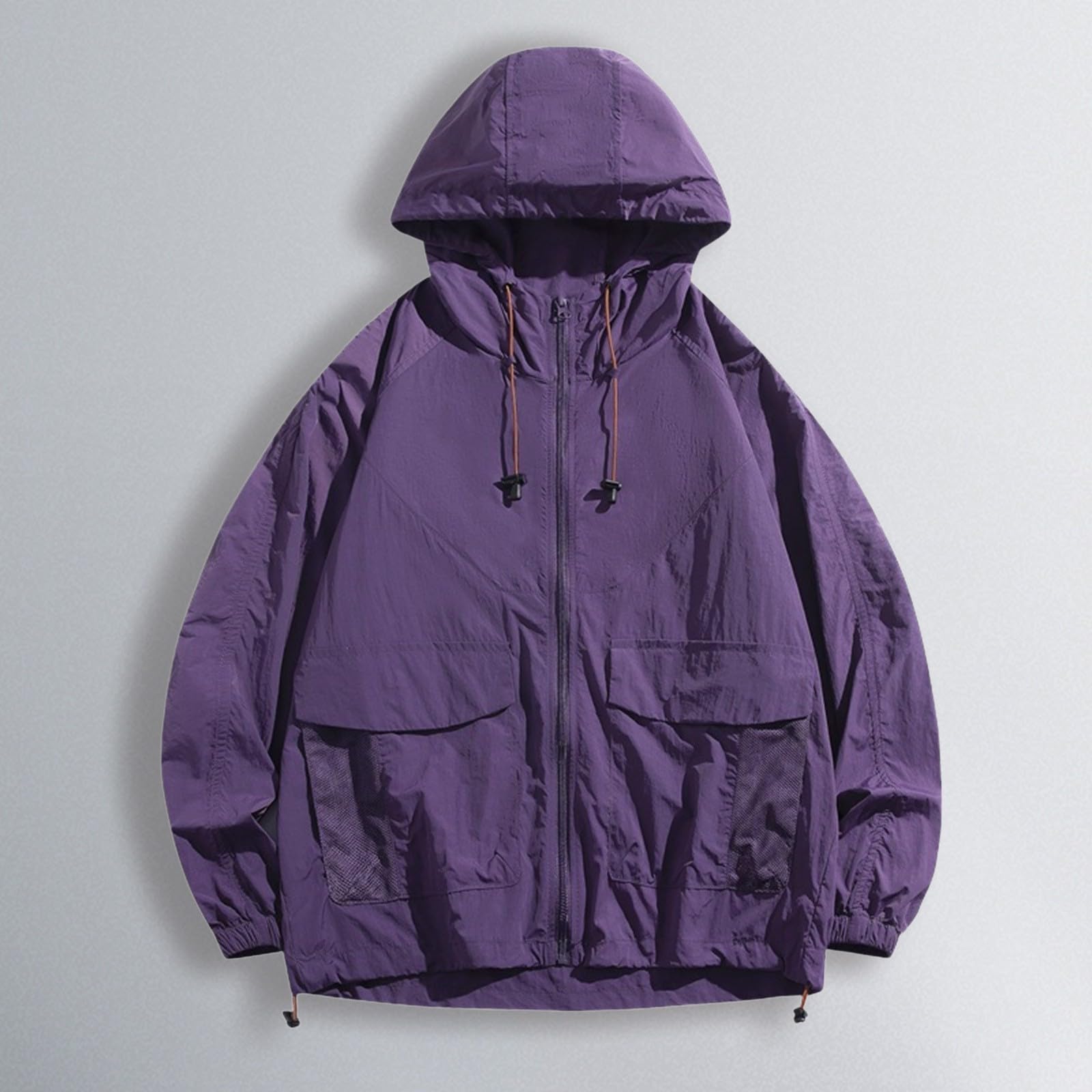 Chubasquero ligero para mujer, resistente al agua, transpirable, chaqueta de entretiempo con capucha, chubasquero plegable, chaqueta deportiva con capucha, chaqueta de trekking, chaqueta de senderismo
