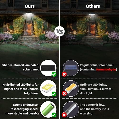 Miniatura 4 de Luces solares de 2500 lm para exteriores con sensor de movimiento, 3 cabezas de 270 gran angular luces de área de calle, iluminación de seguridad