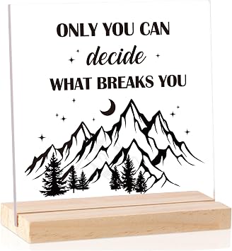 Acotar Bookshelf Decor Gifts - A Court of Thorns and Roses Merch Only You Can Decide What Breaks You Acrylic Plaque Desk Decor Inspirational Gifts for Book Lovers Bookworms Nerds Readers