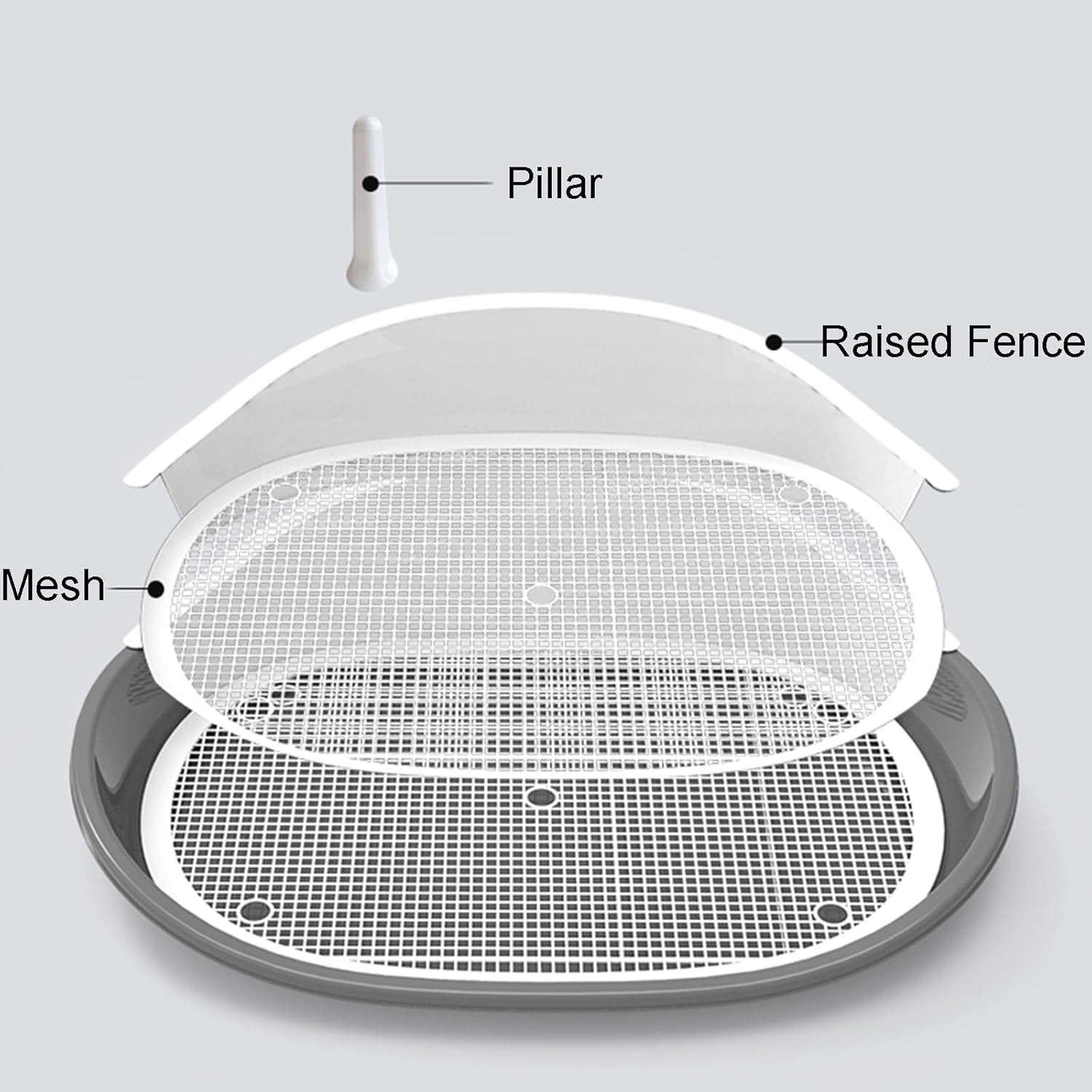 57x42x16centimetre/22.4x16.5x6.7" Portable Dog Potty Dog Toilet Training Tray Urinal with Urinal Riser Pet Potty with Grate Raised Wall Panels Removable Design for Puppies Spot Pottying(Brown)