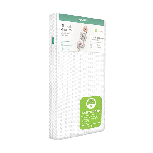 Newton Baby Mini Crib Mattress 24" x 38" - 100% Breathable Proven to Reduce Suffocation Risk, 100% Washable - Removable Cover Included, GREENGUARD Gold
