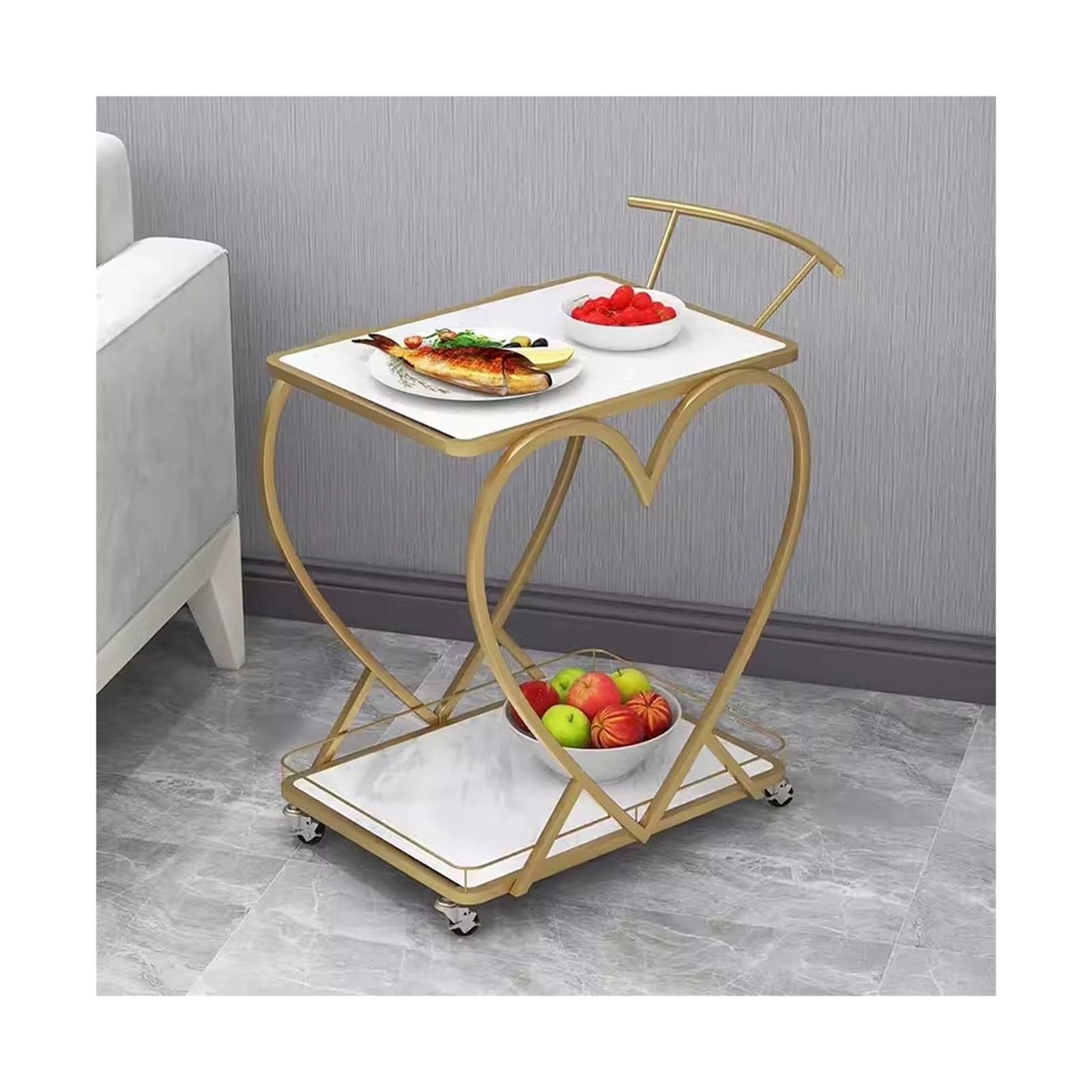 Carrito de servicio de cocina blanco para solucionar la falta de espacio