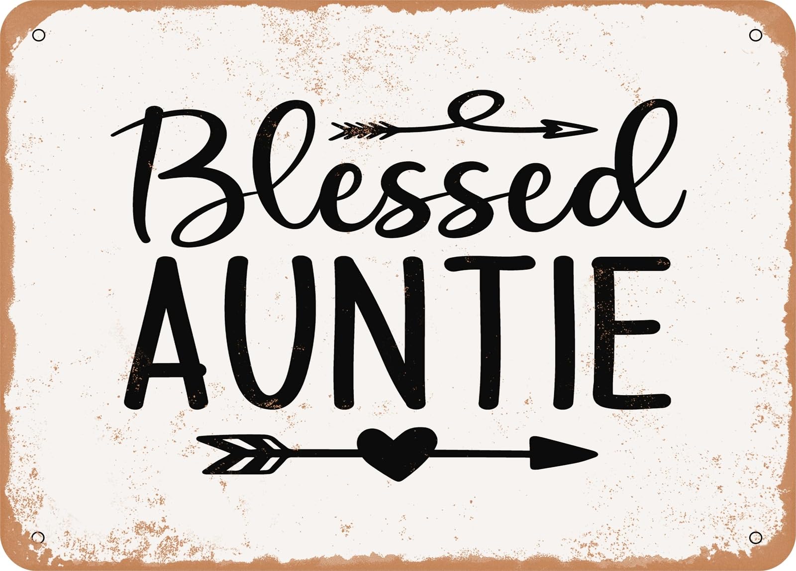 Miaomansenstore Metal Sign - Blessed Auntie - 3 - Vintage Look Sign Home Decor
