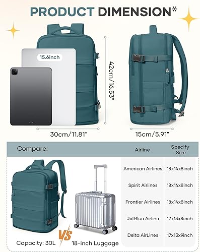 Miniatura 3 de Mochila casual de viaje, Azul (Peacock Blue), Mochilas Daypack