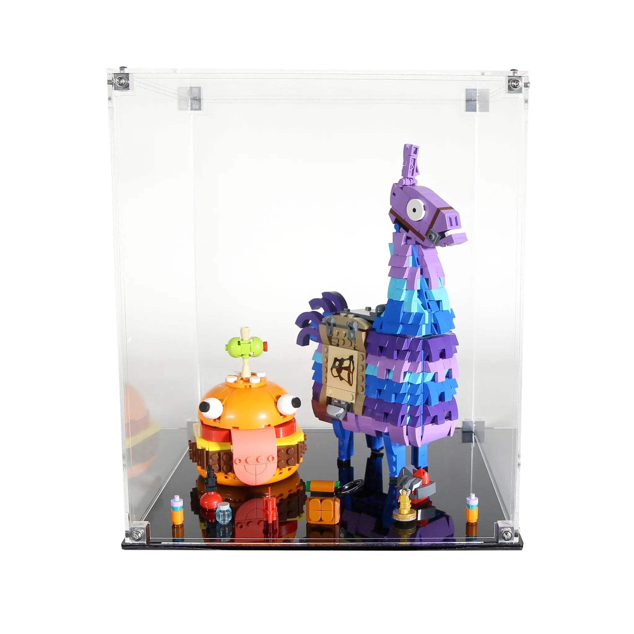 Brickcessories Display Case Compatible with Lego 77071 - Supply Llama, Fortnite Clear