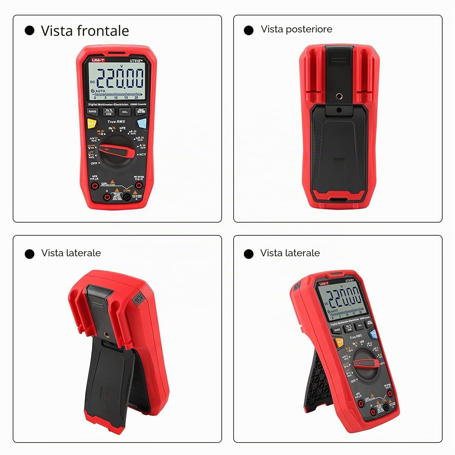 UNI-T UT61E+ Handheld Professionale Multimetro Digitale Tester Unità True RMS Auto Range 6000 Conteggi DC AC 1000V