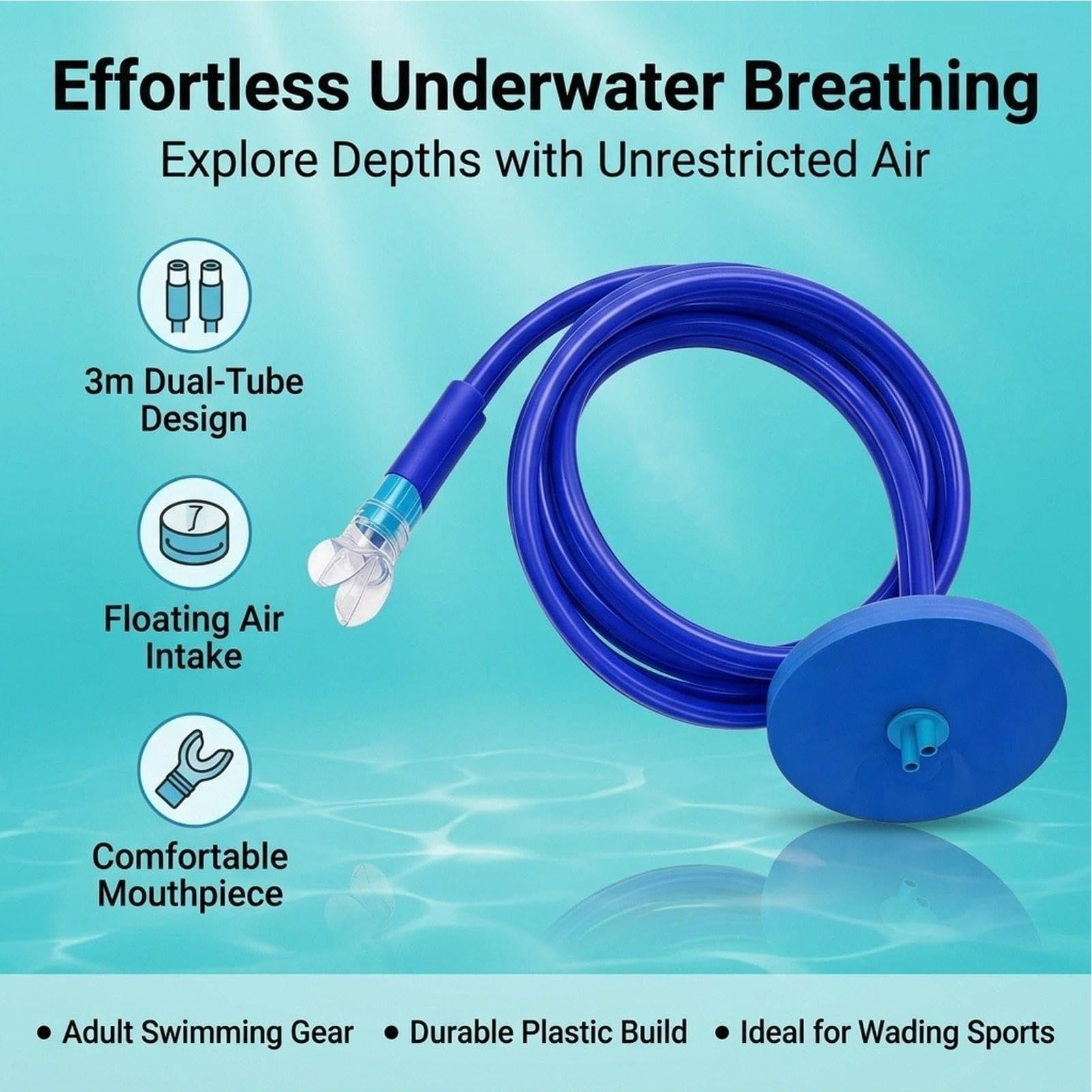 Snorkel Da Nuoto Boccaglio Full Dry Portatile da Immersione 449 cm