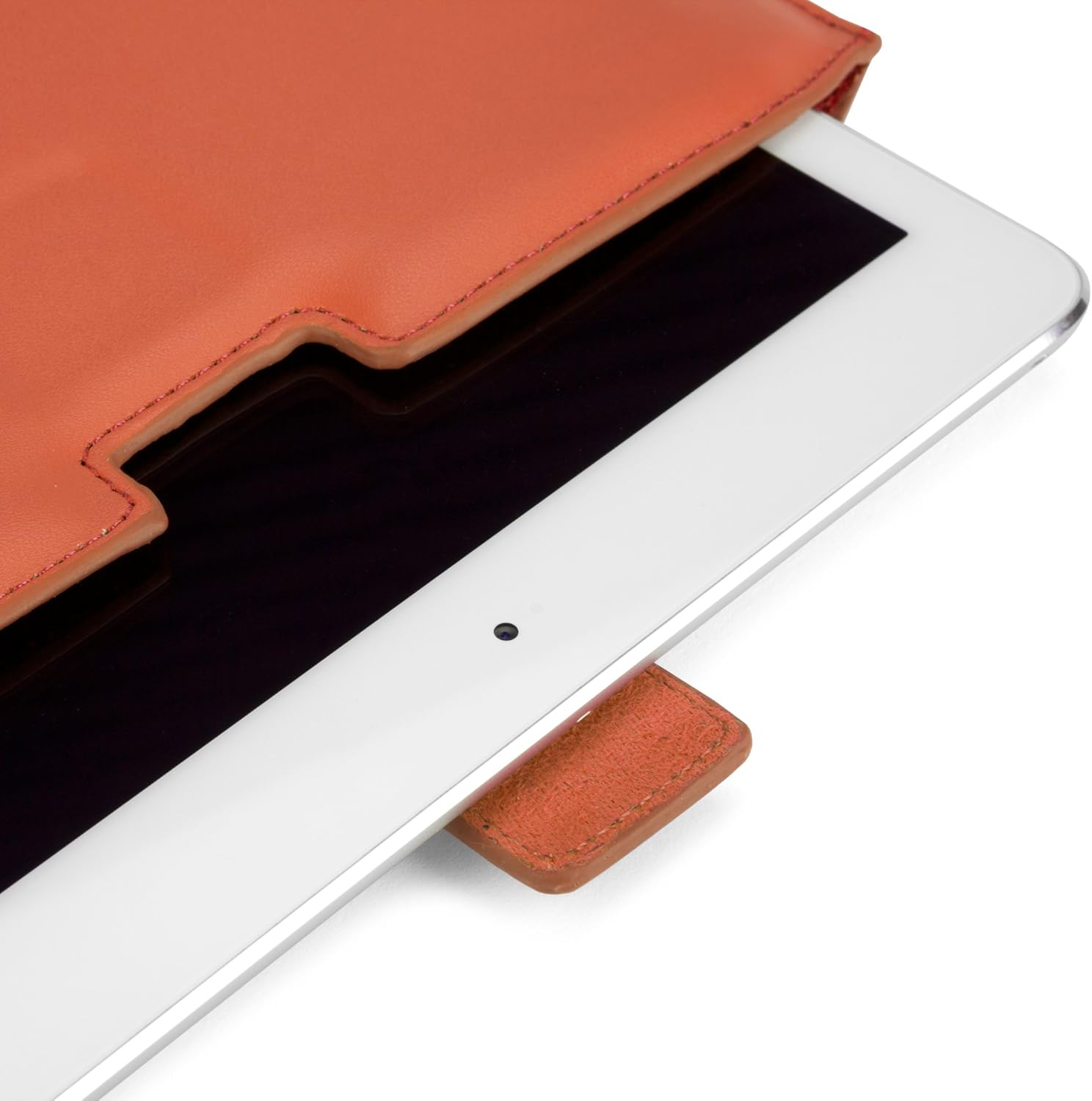 BoxWave Case Compatible with Kobo Forma - Designio Leather Pouch, Padded Genuine Leather Pocket Sleeve Pouch for Kobo Forma, Kobo Forma, Sage - Bold Orange