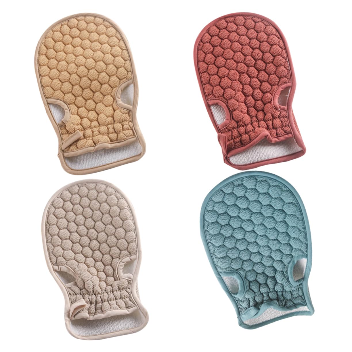 FOMIYES 4pcs Body Scrubber Loofah Bath Gloves Mitt for