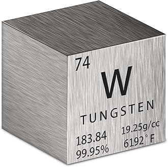 Shimeyao Tungsten Cube Metal Density Cubes Pure Metal High Density Element Cube for Element Collections Lab Experiment Material Hobbies Heavy Small Objects Experience (Tungsten, 1.5 Inch)