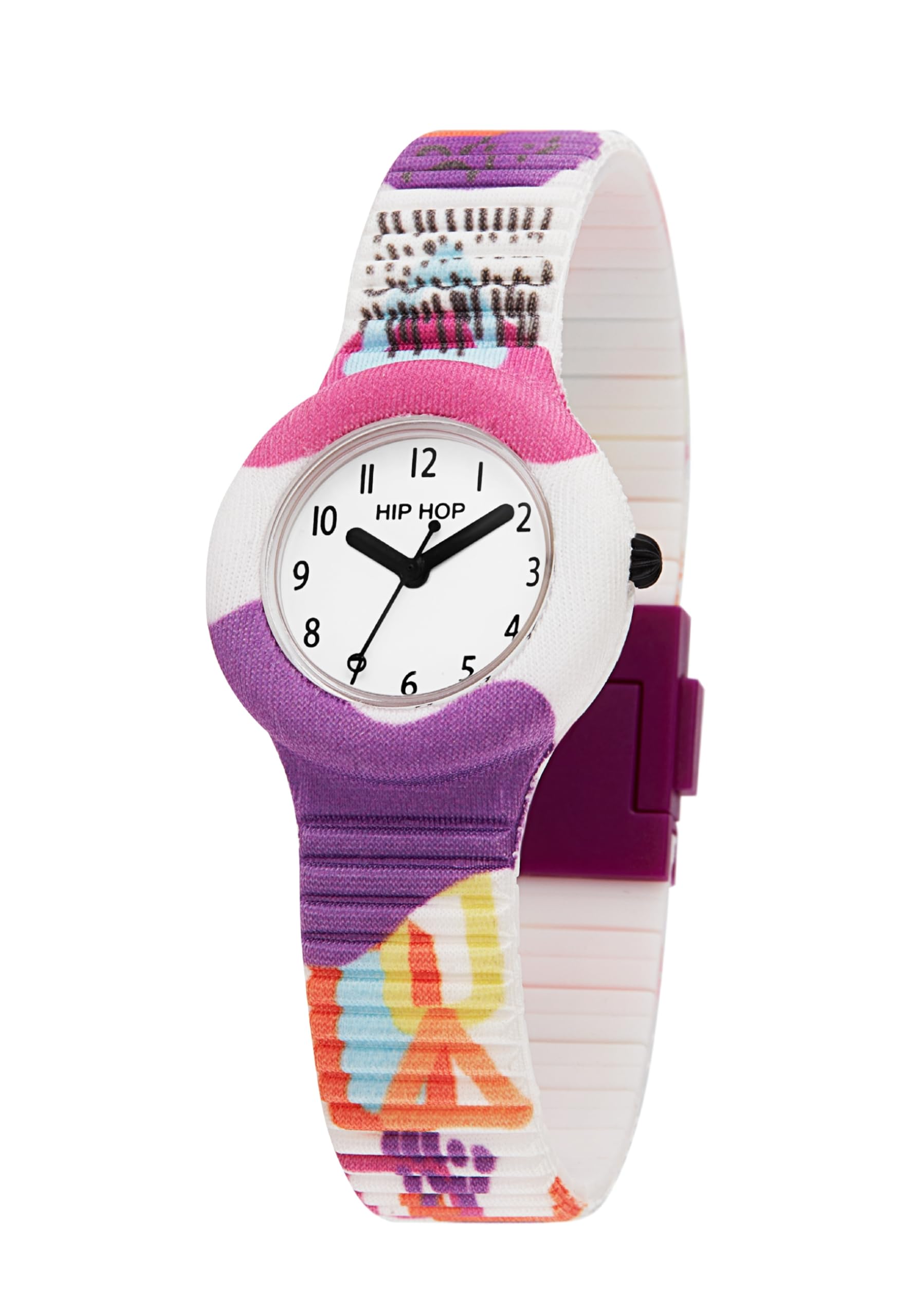 HIP HOP, Collezione Surrealism, Orologio Donna, Cinturino in Morbido Silicone e Pratica Chiusura, Cassa 32 mm, Movimento al Quarzo, Resistente all'Acqua, Lunghezza Regolabile