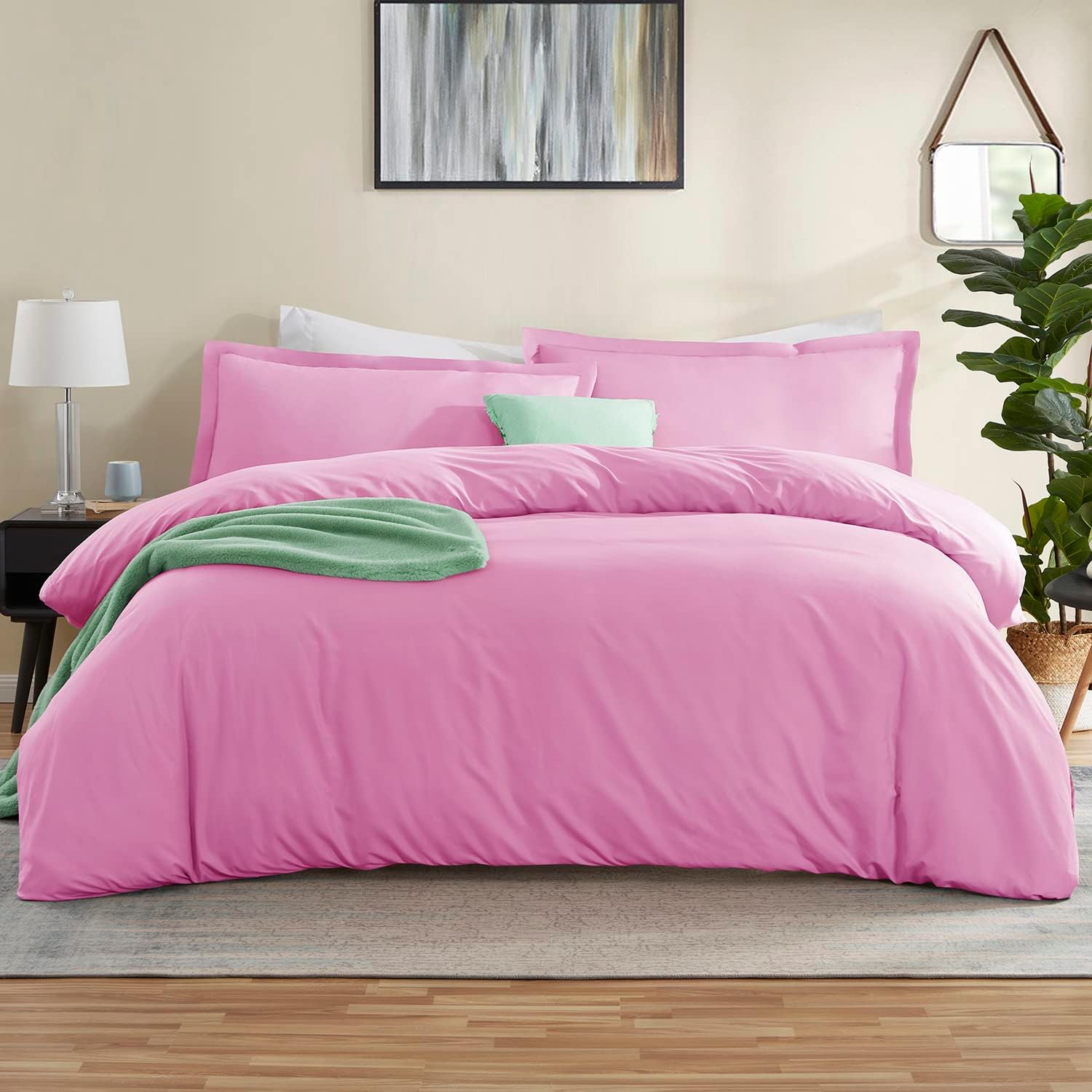 Nestl Light Pink Duvet Cover Queen Size Soft Queen Duvet