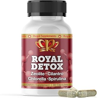 Royal Detox - All-in-One Cleanse | Zeolite, Cilantro, Chlorella, Spirulina, Apple Pectin | Full Body, Liver, Colon Detox | Supports Energy, Mood, Immunity, Gut Health, Reduced Inflammation 90 Capsules