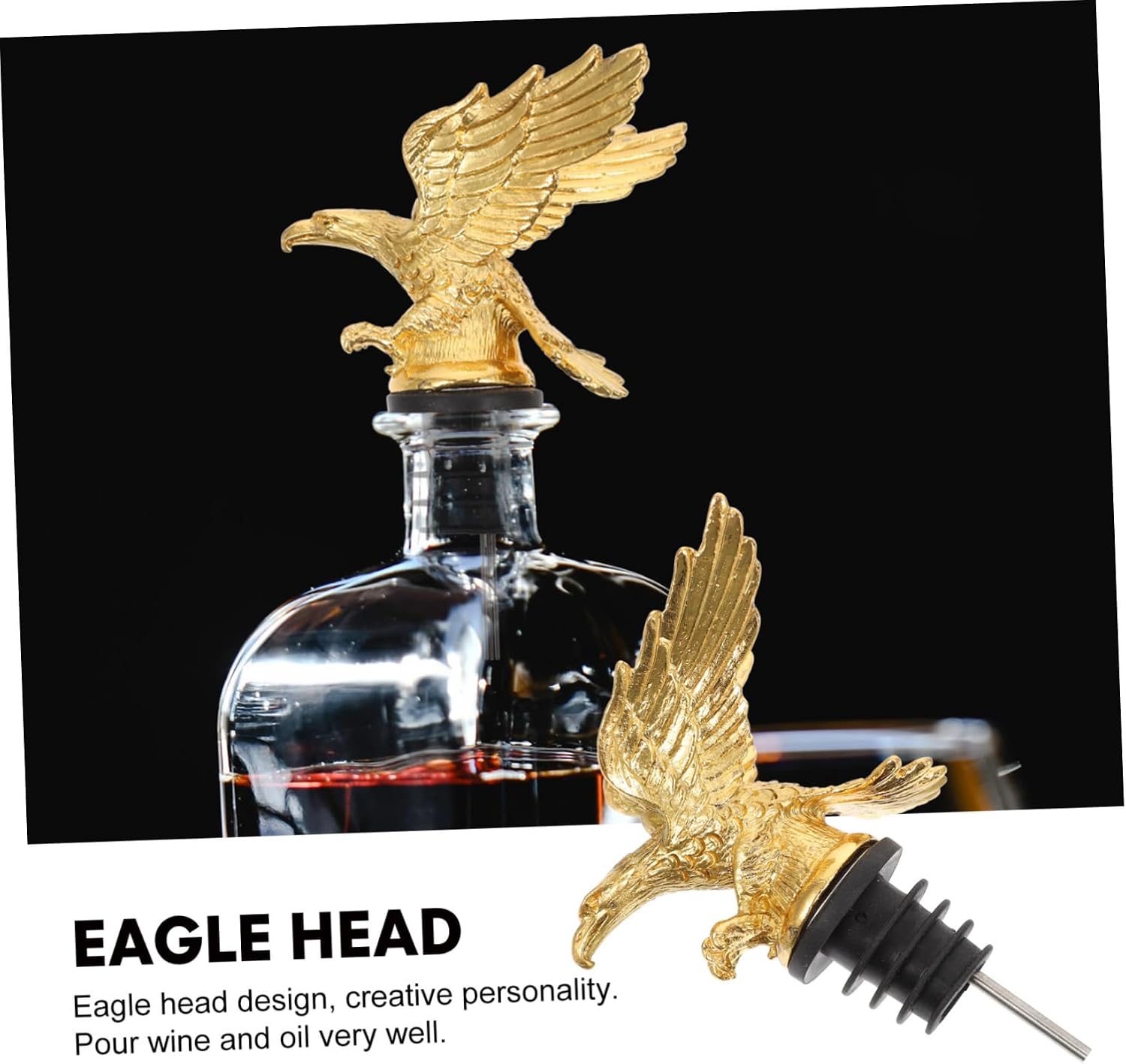 1Pc Creative Eagle Wine Pourer Bottle Stopper Alloy Airtight Seal for Home Bar Use for Wine Lovers