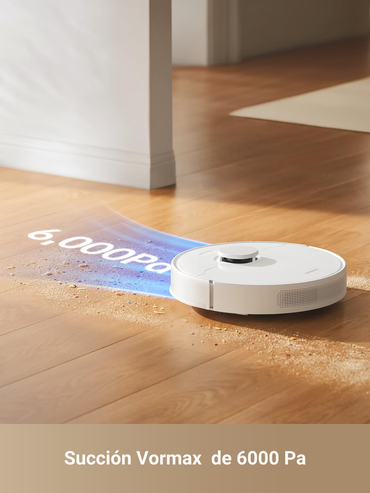 DREAME DREAME D10 Plus Gen 2 Robot Aspirador y Fregasuelos 2 en 1 con Base Autovaciado, 6.000Pa, LiDAR Navegación, Capacidad de Superar Obstáculos de 20MM, Mapa Multicapa, 5200 mAh Batería, Blanco in use