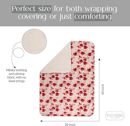 Miniatura 4 de Baby Gear Manta suave de bebé para niño recién nacido, manta de felpa para bebé de 30 x 40 pulgadas, manta de zorro a cuadros para bebé