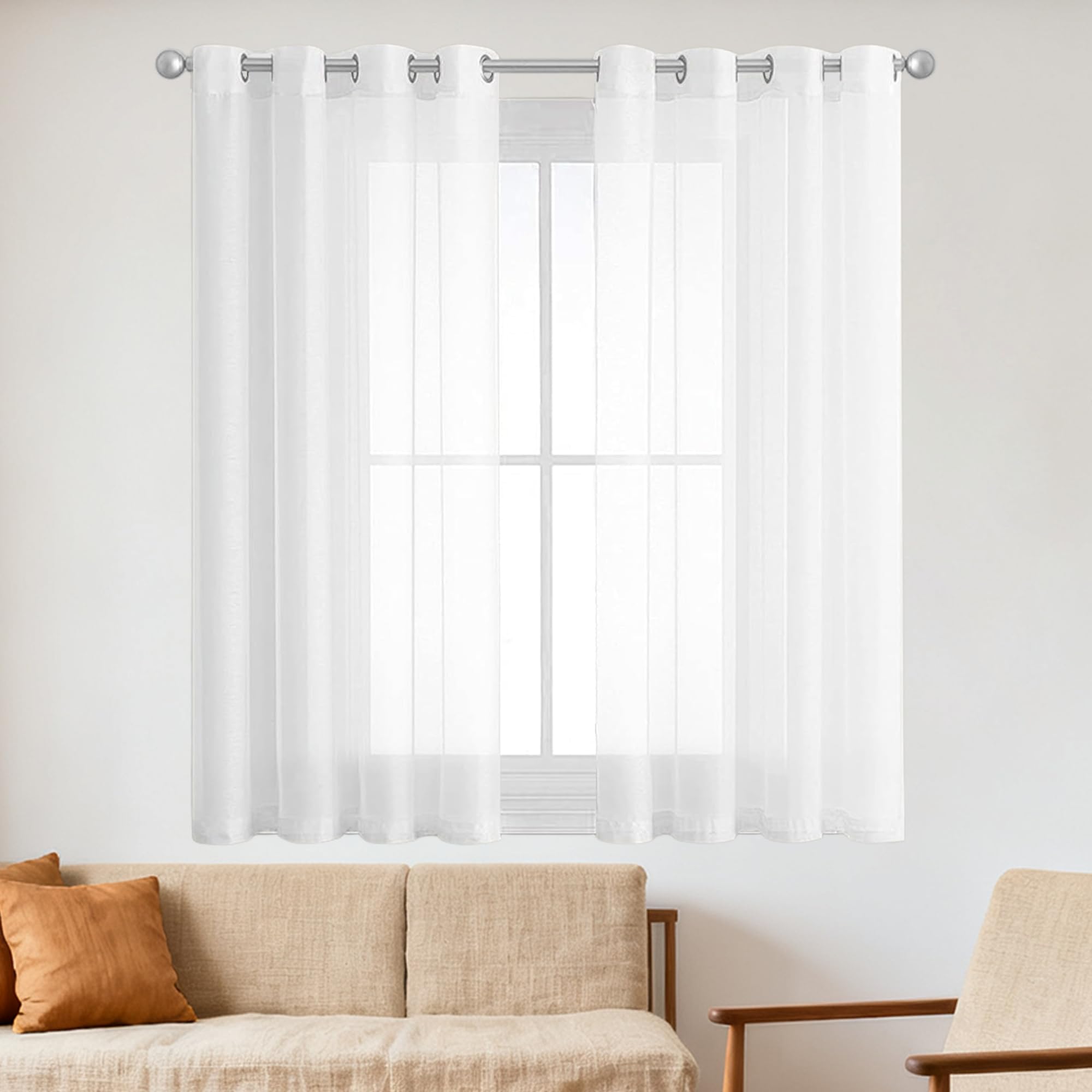 Rideau voile 490 x 285 cm blanc rideau salon élégant pour chambre moderne