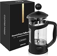 RAINBEAN Mini French Press 12oz Coffee Maker - Portable 1-2 Cup Brewer with Stainless Steel Filter for Rich Flavor