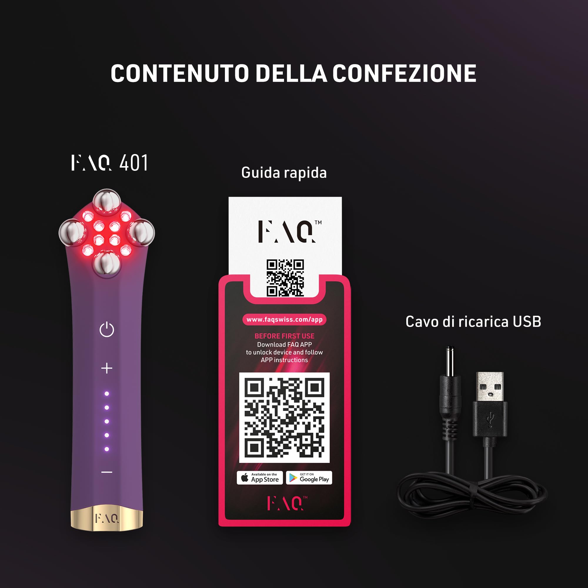 FAQ 401 Dispositivo Lifting Viso A Microcorrente - LED Blu E Rosso | Dispositivo A Microcorrente, Massaggiatore Viso, Lifting, LED Rosso E Blu, Drenaggio Linfatico, Tonificazione, Con IA