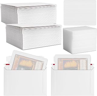 Faccito 200 Pcs Trading Card Shipping Set 4 x 6'' Trading Card Protector and Envelopes Bulk for Mailing, Additional Defend Supplies(Original)
