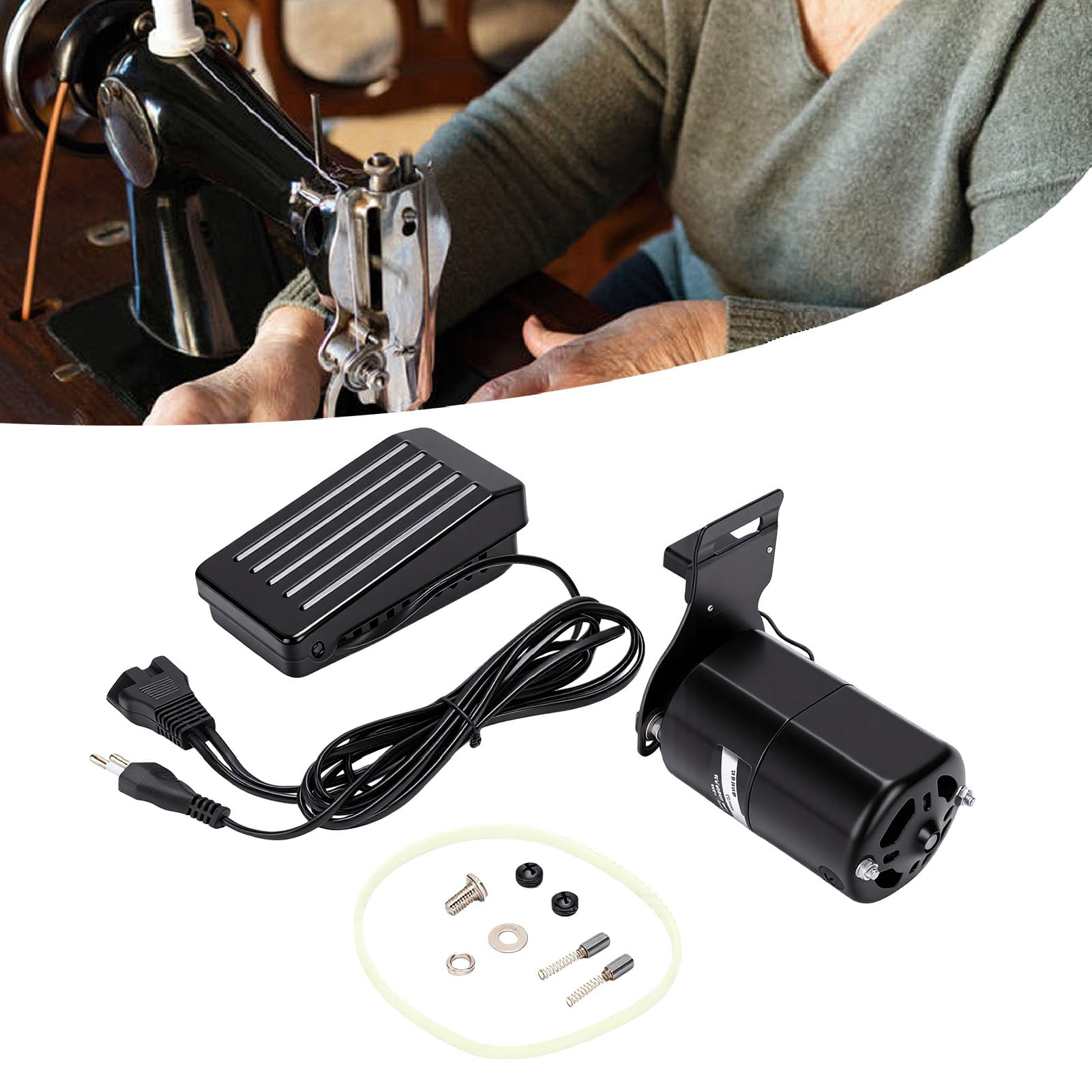 Motor de Máquina de Coser de Alta Velocidad, Kit de Pedal Eficiente de 250W para Máquinas de Coser Antiguas con Funcionamiento Silencioso