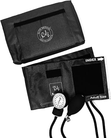EMI Deluxe Aneroid Sphygmomanometer Manual Blood Pressure Monitor Adult Cuff Set with Case - #217 Black