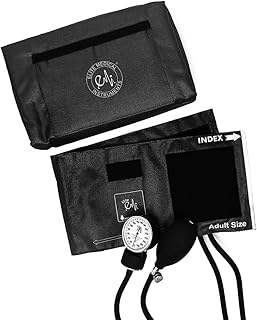 EMI Deluxe Aneroid Sphygmomanometer Manual Blood Pressure Monitor Adult Cuff Set with Case - #217 (Black)